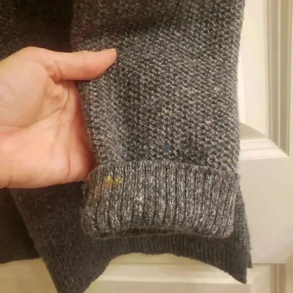 LANDS' END Women's Navy/Gray Cotton Blend Long-Sleeve Pullover - Picture 8 of 10